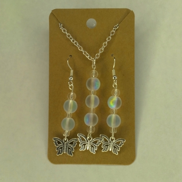 Mermaid glass bangle earring set - Picture 2 of 2